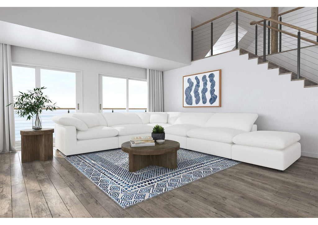 Raleigh 6-piece Boucle Upholstered Modular Sectional Ivory